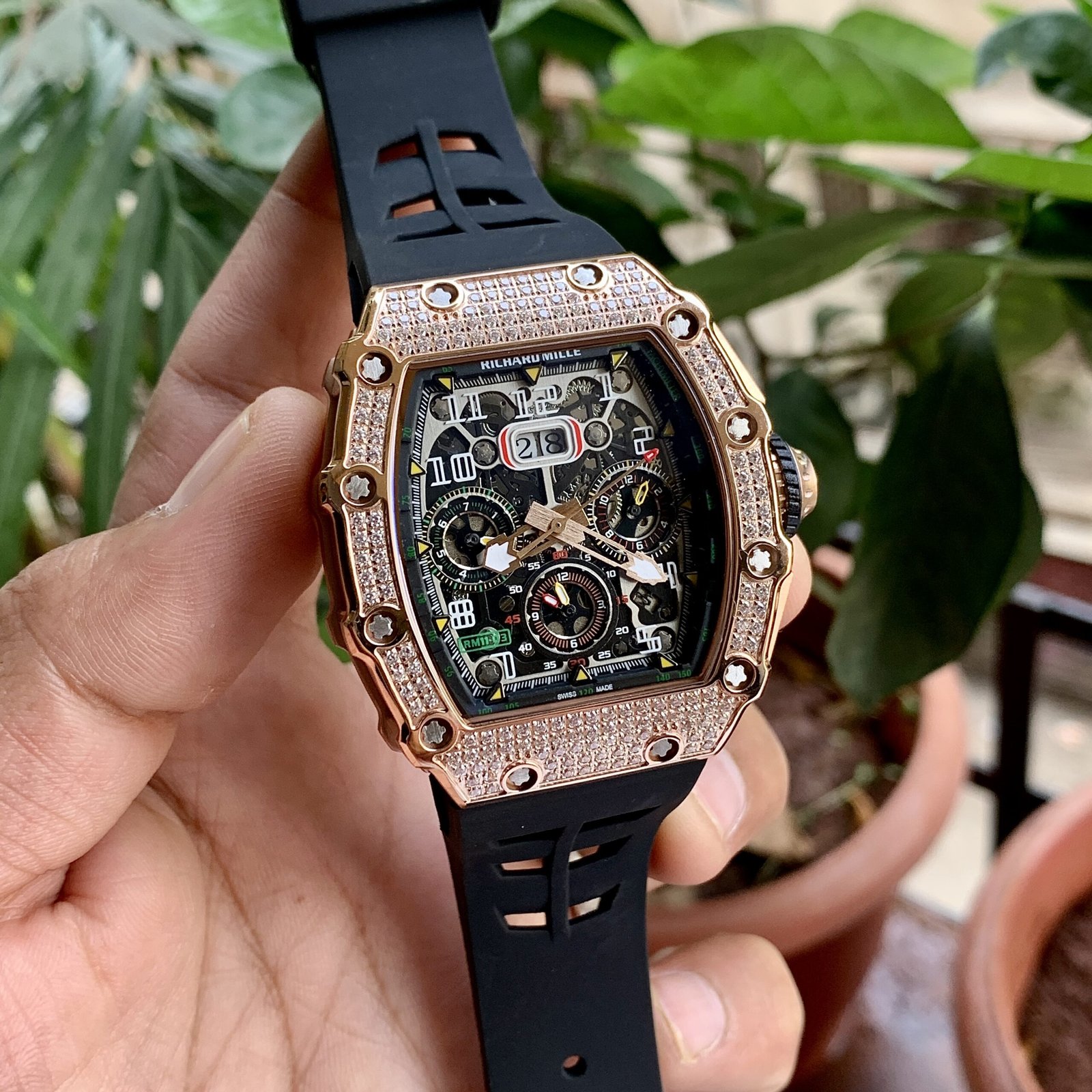 Richard Mille 11 03 Rose Gold Diamond Celebrity Watches