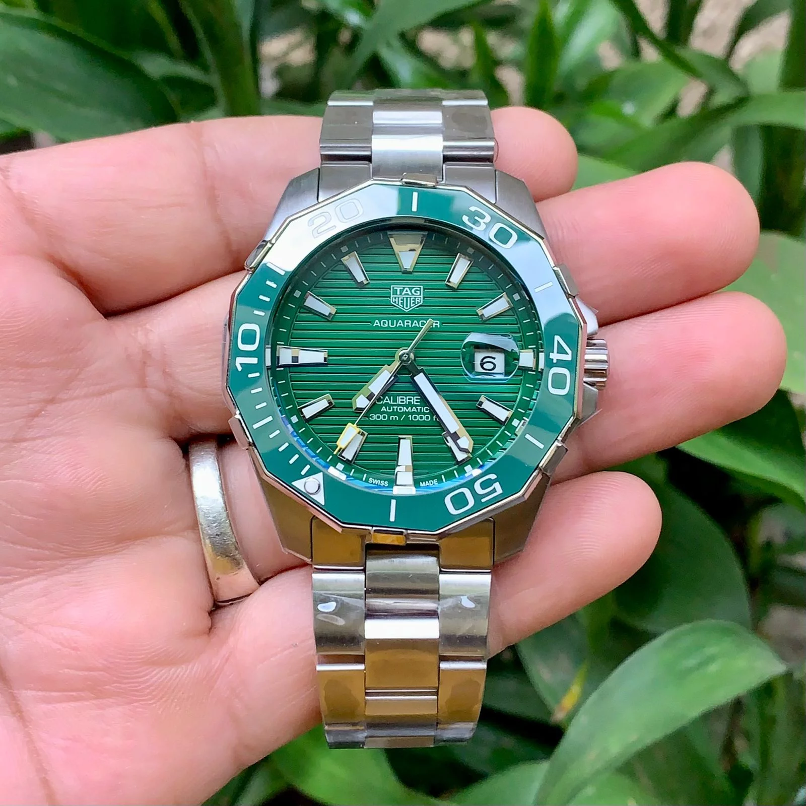 Tag Heuer Aqua Calibre 5 Green Celebrity Watches