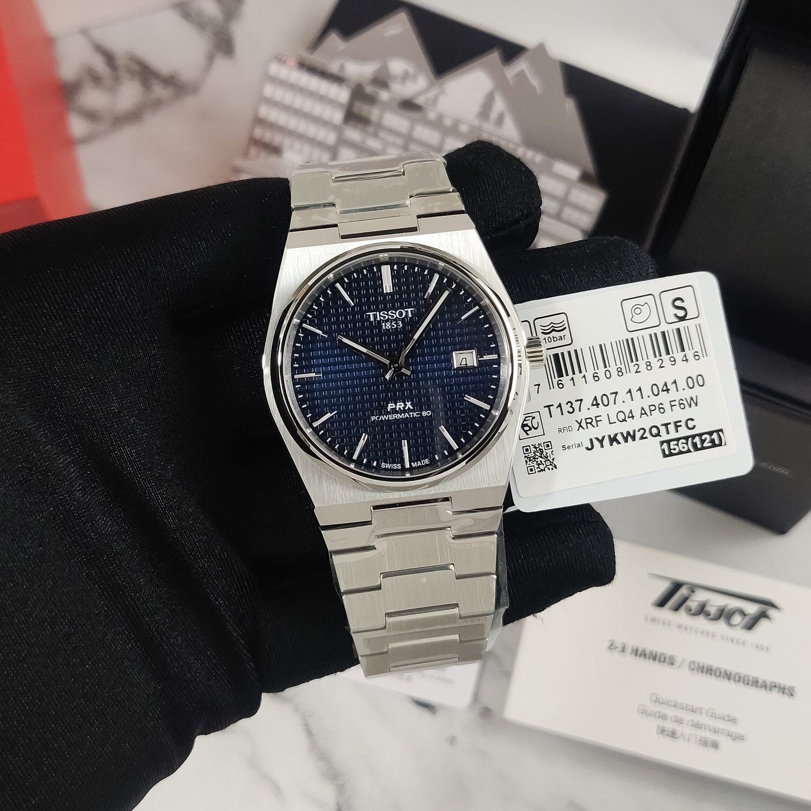 Tissot PRX Powermatic 80 T137.407.11.041.00 Blue Celebrity Watches