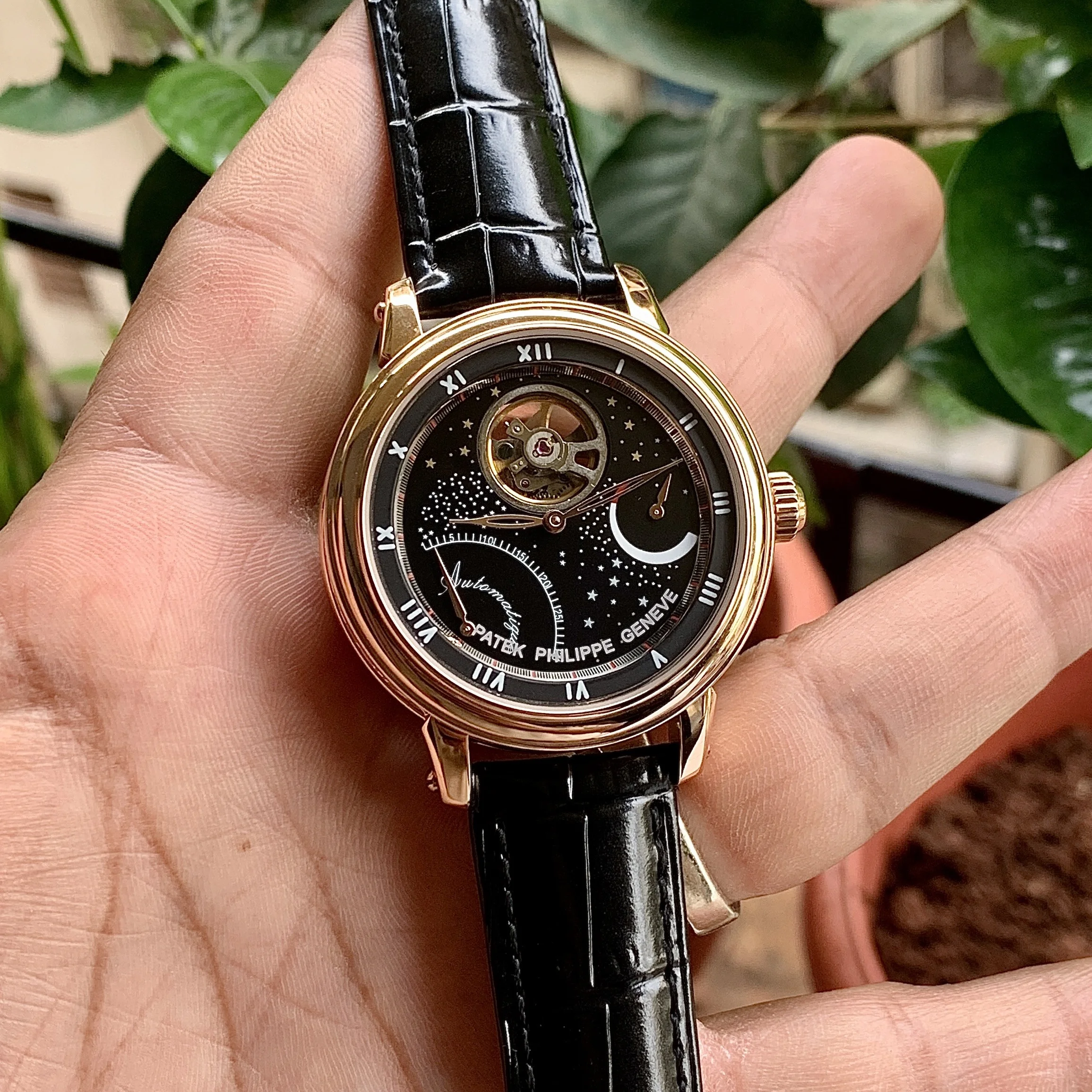 Patek philippe geneve black sale