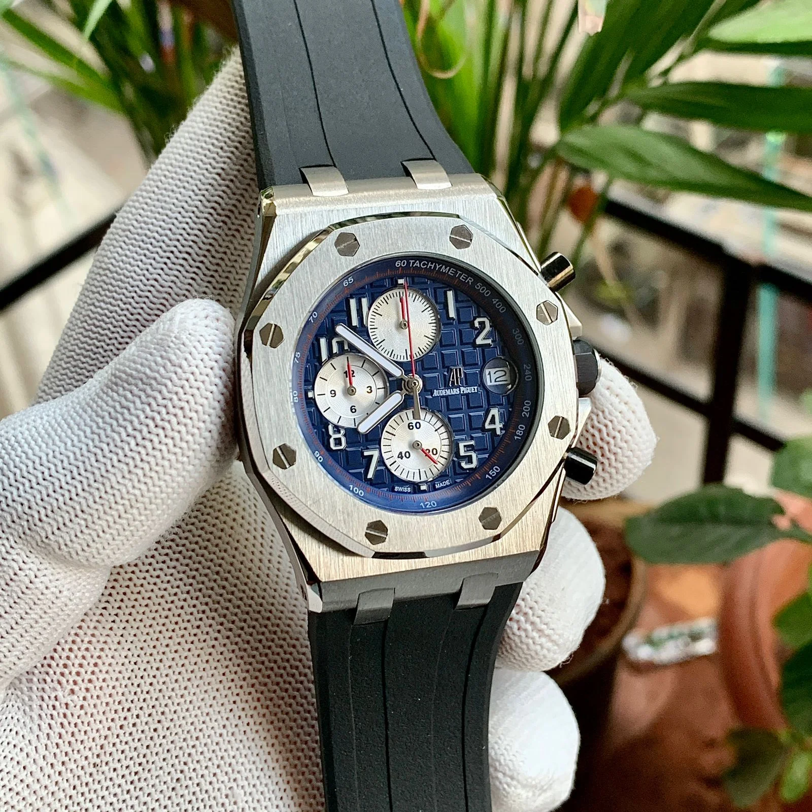 Audemars Piguet RO Chronograph Black Blue Quartz Celebrity Watches